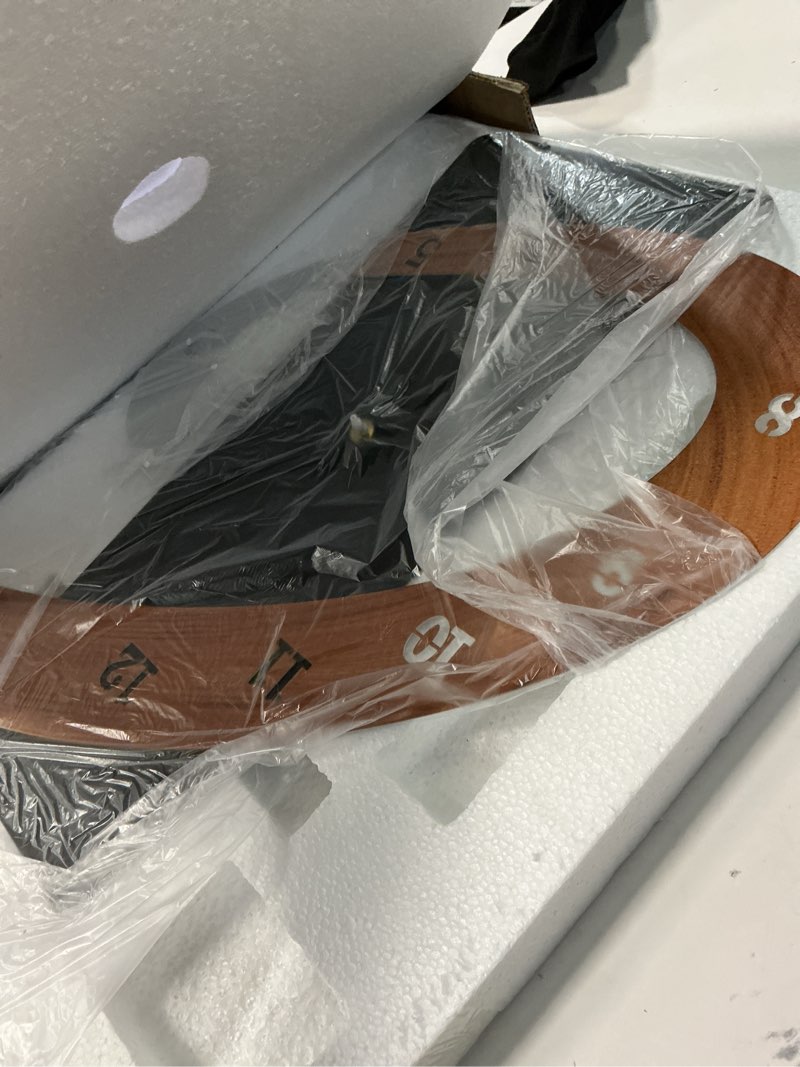 Condition photo showing As Is for Modern Large Decorative Wall Clock?20 inch Black Silent Non-Ticking Nordic Metal Wall Clocks for Living Room Home Kitchen Bedroom Cafes Office Staircase?Arabic Numerals Quartz Clock((40x50cm) 15.7x19.7IN(40x50cm)