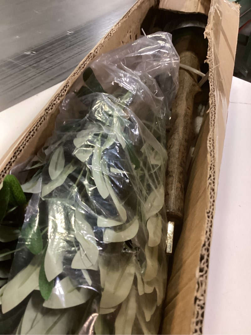 Condition photo showing As Is for Olive Trees Artificial Indoor - Faux Olive Tree 7ft with Large Olive Branches and Lifelike Fruits - Fake Olive Tree for Modern Home Office House Living Room Decor