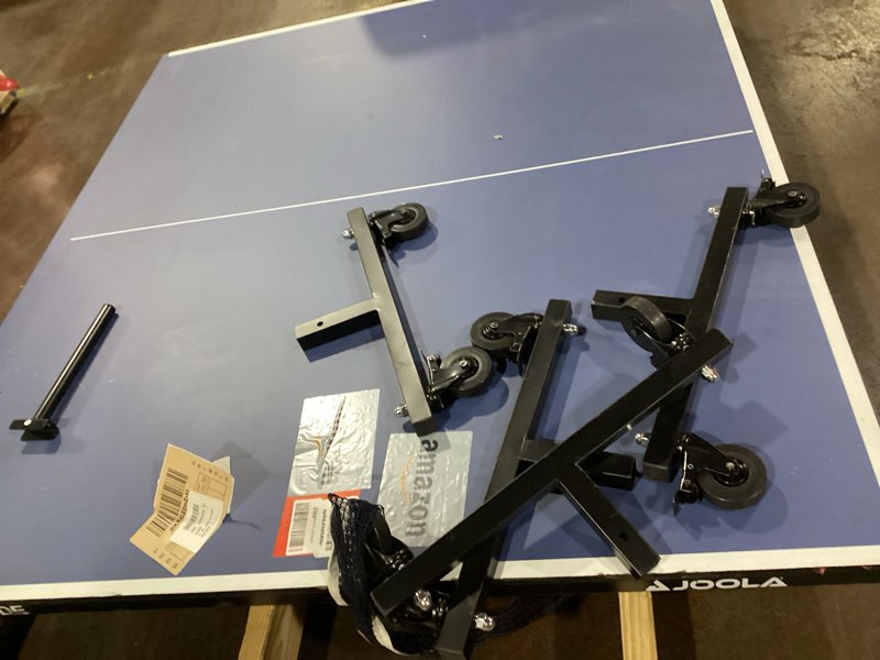 Condition photo showing As Is for joola inside professional mdf indoor ping pong table with quick clamp table tennis net and post set - 10 minute easy assembly - tournament quality - foldable with single player playback mode