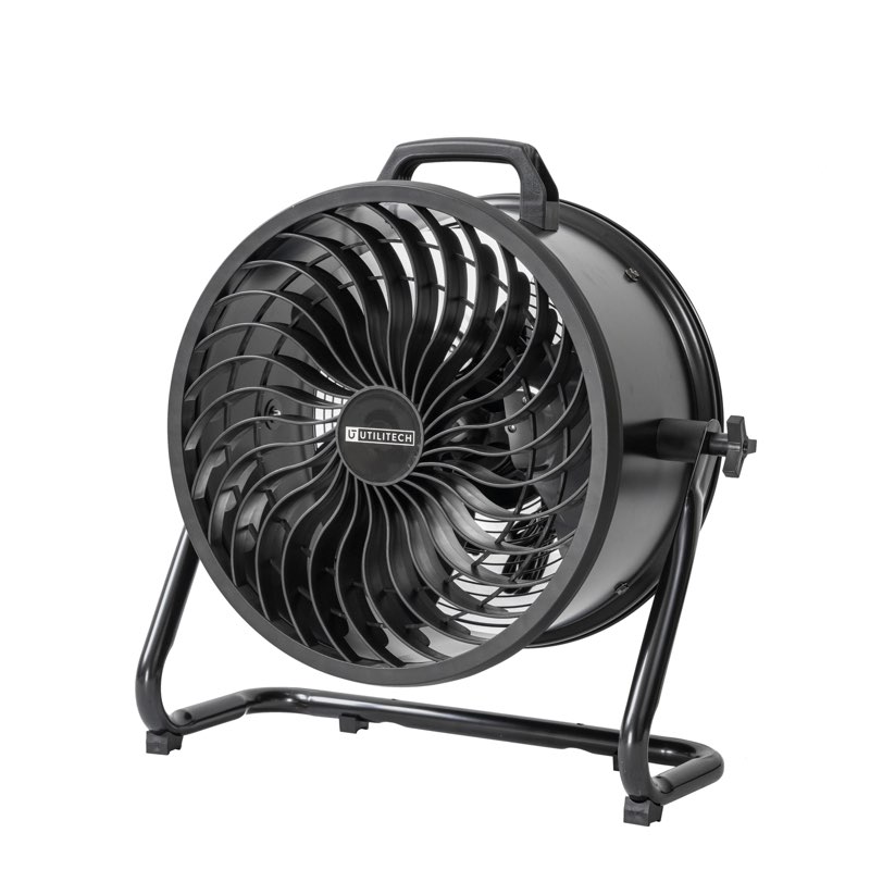 utilitech 16-inches 120 -volt 3 -speed high velocity indoor black floor fan