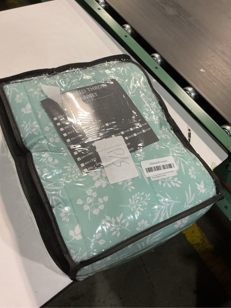Condition photo showing Good Condition for 25 lbs Weighted Blanket Queen Size for Adults (60”x 80”, Cyan) Cooling Heavy Blanket for Sleeping Perfect for 240-260 lbs, Winter Thick Breathable Blanket with Premium Glass Bead, Machine Washable Cyan 60X80-25 lbs