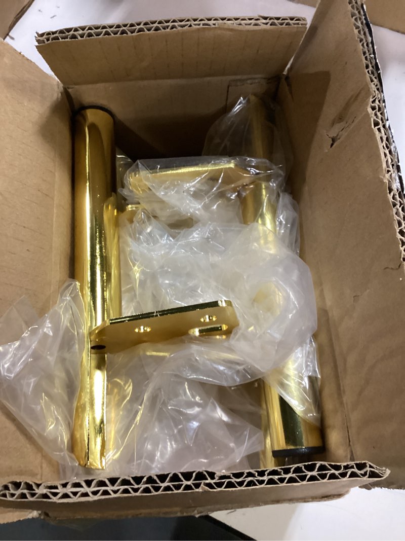 Condition photo showing Good Condition for osring modern furniture legs 6 inch metal furniture table leg gold, steel side-mounted sofa cabinet feet set of 4, also for home coffee table feet diy replacement 6 inch gold