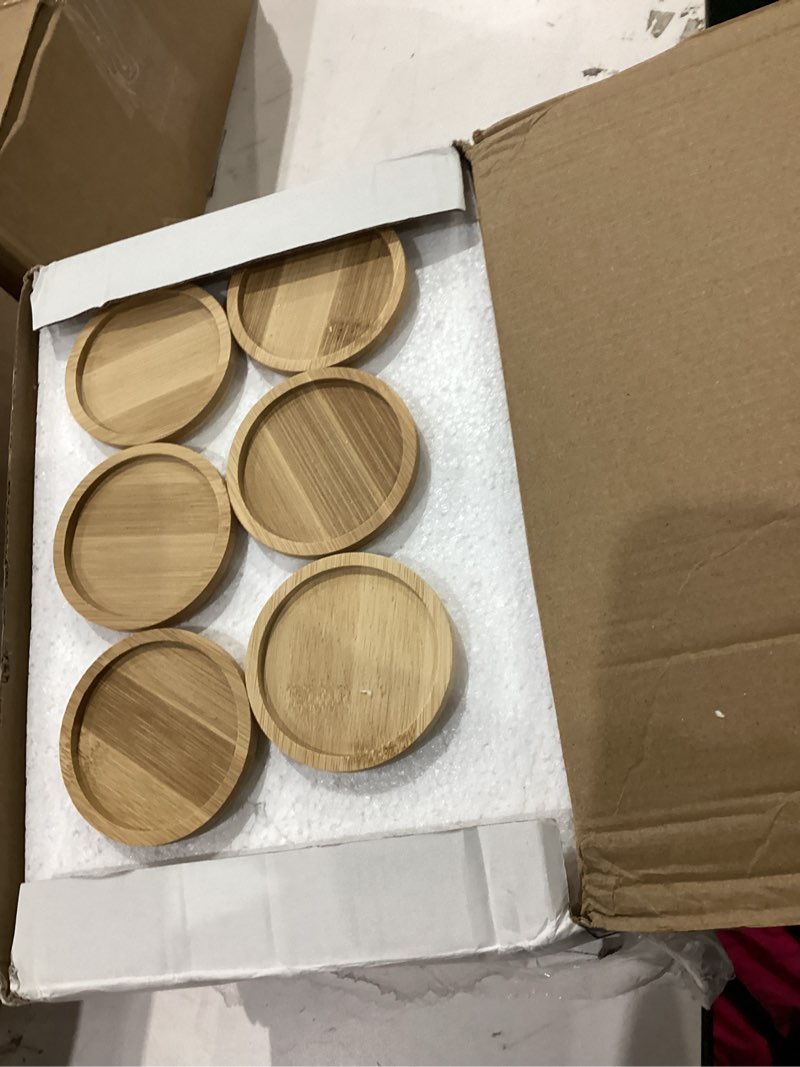 Condition photo showing Good Condition for Domensi 24 Pack Succulent Planter Pots 3 Inch Small Plant Pots Mini Ceramic Succulent Planter Holder with Drainage Holes and Bamboo Saucers (White) White 24