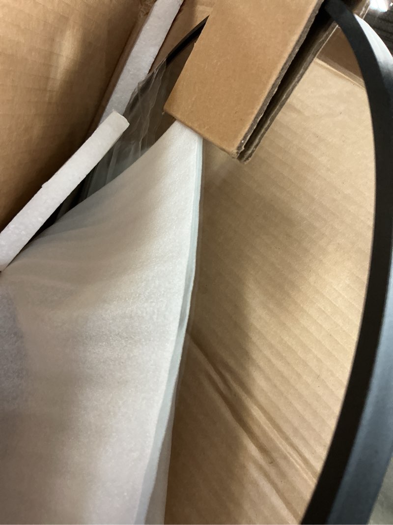 Condition photo showing Good Condition for olixis black arched full length mirror 60"x16" for bedroom, full body mirror with stand, hanging or leaning for wall, aluminum alloy thin frame floor standing for living room