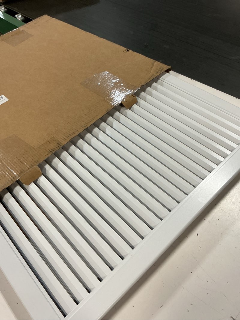 Condition photo showing Good Condition for 20" x 20" premium aluminum gable vent with screen, heat dissipation, & condensation prevention, perfect for houses, attics, and exterior walls [vent opening: 18" x 18"] 18" x 18" vent opening white