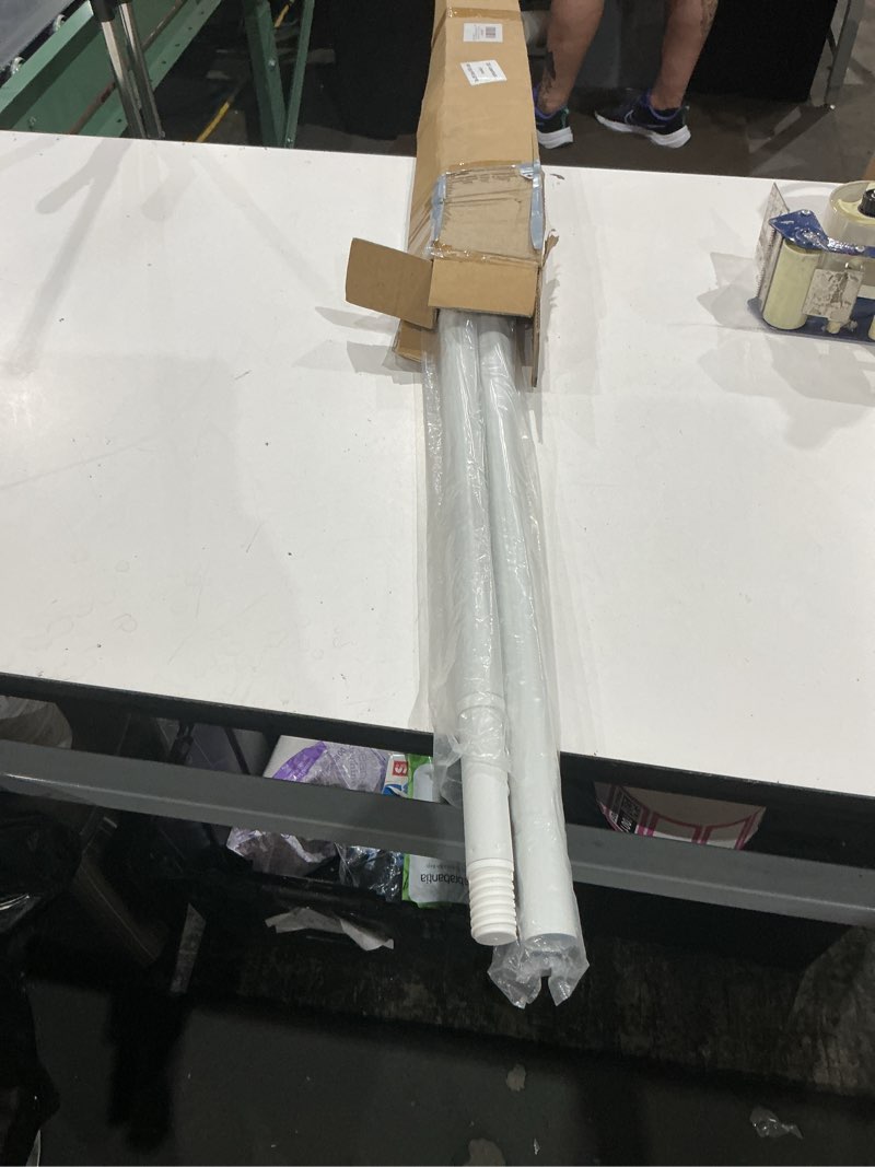 Condition photo showing Good Condition for white tension curtain rod 41-126in(4-10ft), long outdoor curtain rod no drilling for window or bathroom patio, adjustable heavy duty shower rod,rod diameter 1.26in-one-bond stretching 41-126 inch white