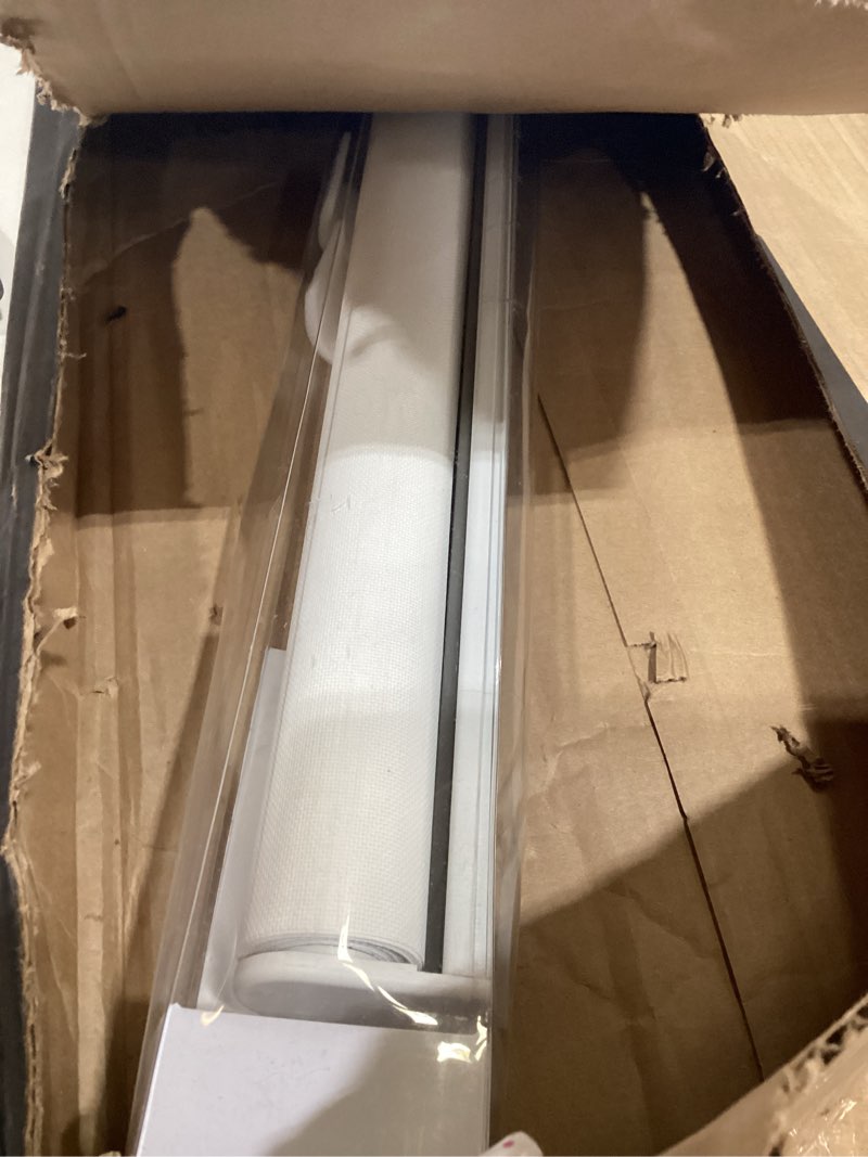 Condition photo showing Good Condition for cordless 5% openness view roller shades for indoor windows,solar screen flame retardant,thermal insulated uv protection fabric,rolled up blinds with spring system for home(white,31" w x 72" h) white 31"w x 72"h
