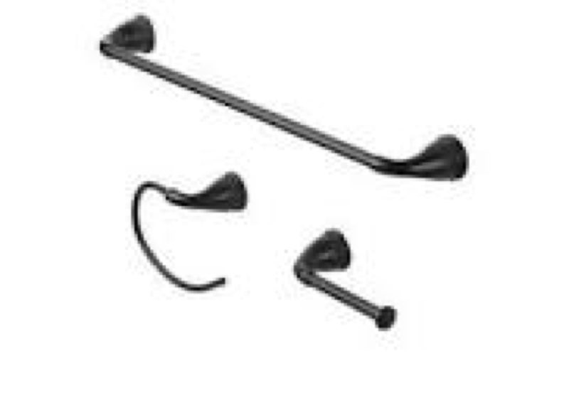 Project Source Dover Matte Black Decorative Bathroom Hardware Set 3pc 5287682