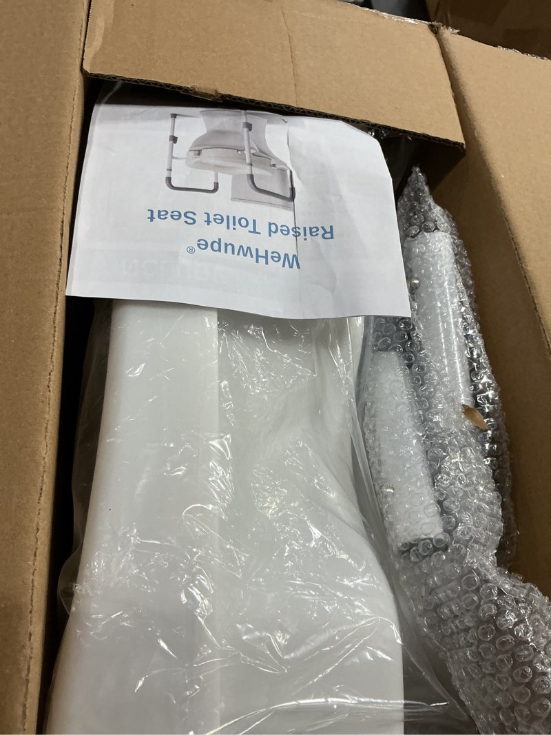 Condition photo showing New/Like New for wehwupe raised toilet seat with handles for elderly - toilet seat risers for seniors with adjustable padded arms - elevated toilet safety seat for standard or elongated commode