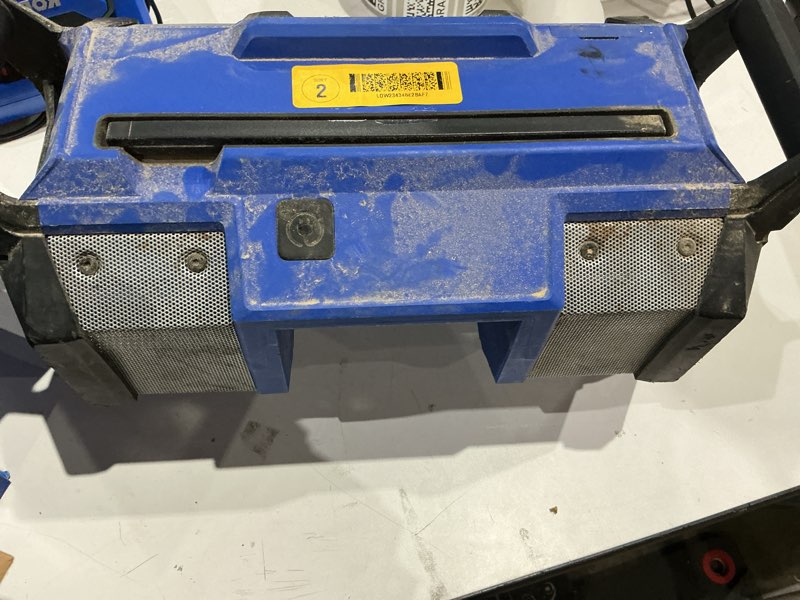 Condition photo showing As Is for kobalt 24-volt water resistant cordless bluetooth compatibility jobsite radio