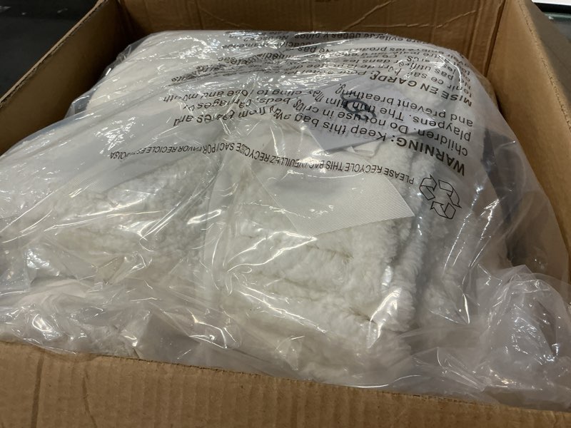 Condition photo showing Good Condition for UGG Remina Comforter Set 5 Piece Bed in a Bag with Throw Blanket, Decorative Pillow, Shams, and Reversible Comforter Hypoallergenic Washable Luxury Warm Fluffy Bedding Set, Full/Queen, Brown Birch Beige Full/Queen