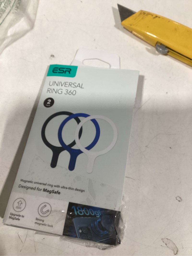 Condition photo showing As Is for ESR for MagSafe Sticker, MagSafe Ring, 2 Pack Metal Ring for Phone case, Universal Wireless Charger Conversion Kit for iPhone 17/16/16e/15/14/13/12/11, Samsung Galaxy, Google Pixel 10, Black Black - 2 Pack