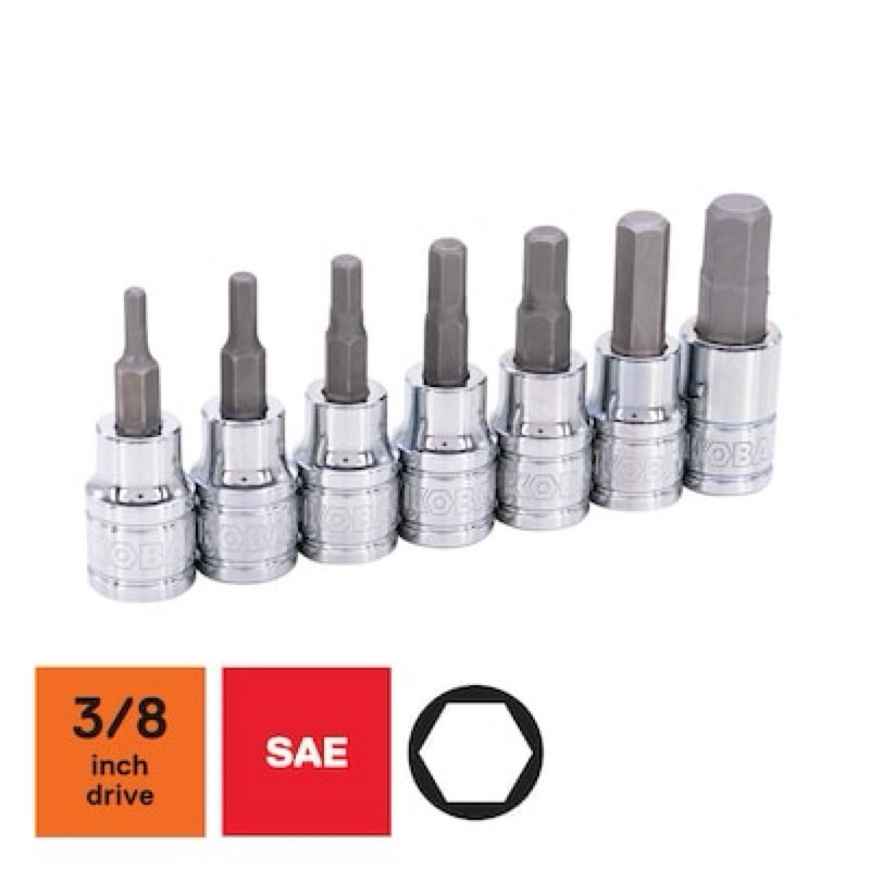 kobalt 7 -piece 3/8-in drive set hex bit driver socket set
