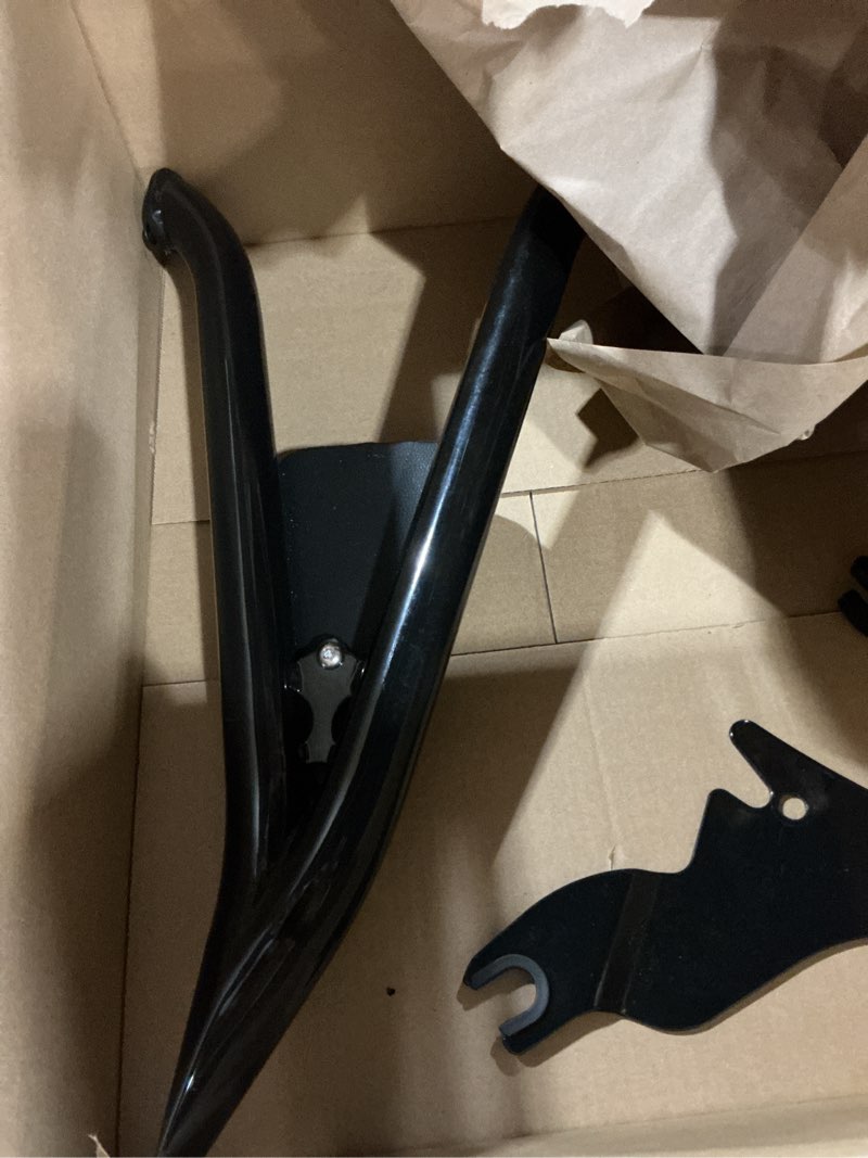 Condition photo showing As Is for 22" Backrest Sissy Bar For Harley Davidson Touring 2009-2024 Street Glide CVO Road Glide Road King Ultra Limited Electra Glide Detachable Rear Passenger Backrest, Black For 2009-2025 Harley Davidson-Passenger Backrest