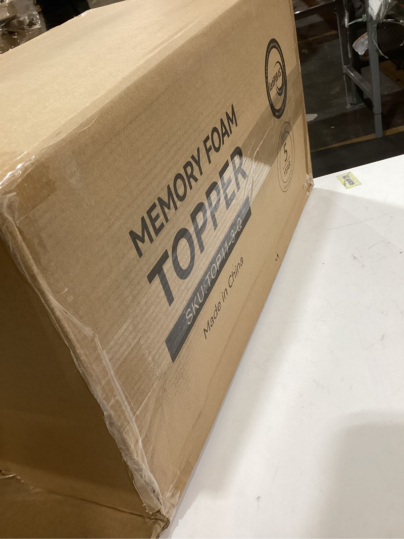 Condition photo showing Good Condition for Extra Firm Mattress Topper Queen: 3 Inch High Density Mattress Pad, Extra Support for Pain Relief Bed Topper, Breathable Washable Cover with Anti-Slip Straps, CertiPUR-US Oeko-Tex Certified 80x60