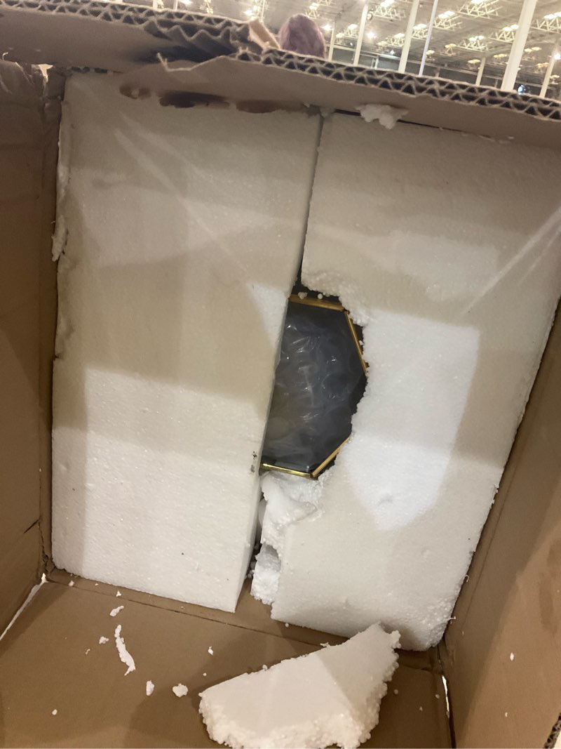 Condition photo showing As Is for Livex Lighting 2351-02 Monterey 3 Light Outdoor Polished Brass Finish Solid Brass Wall Lantern with Clear Beveled Glass, 22.5" x 12.5" x 11.75"