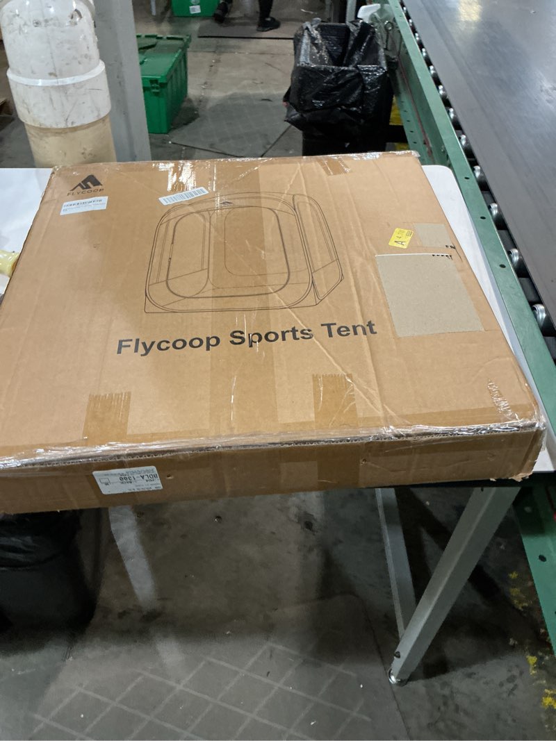 Condition photo showing New/Like New for sports tent: flycoop portable weather pop up pod 2 person to provide shelter from wind rain and cold weather shelter for outdoor activities, sports events, camping and hiking