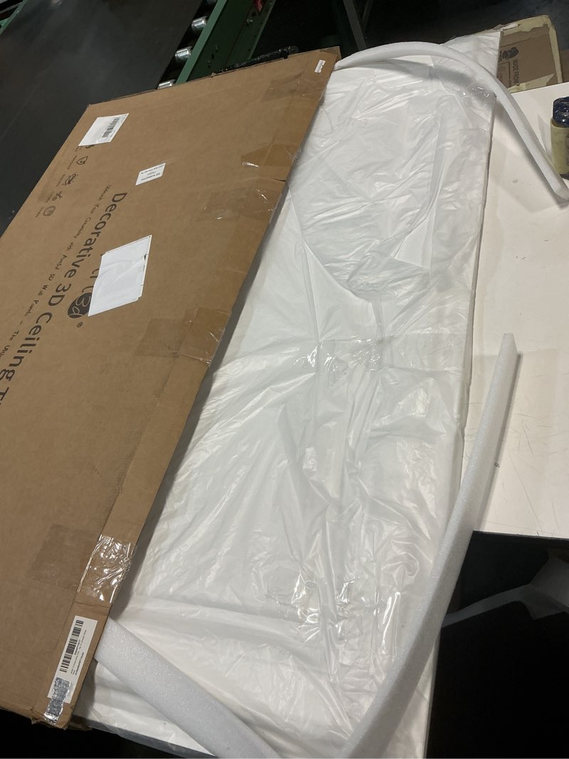 Condition photo showing New/Like New for art3d 12-pack drop ceiling tiles 2x4 ft, pvc decorative ceiling covering panels for basement kitchen bathroom, 24x48 inch, cover 96 sq. ft, smooth white smooth white 24x48 inch