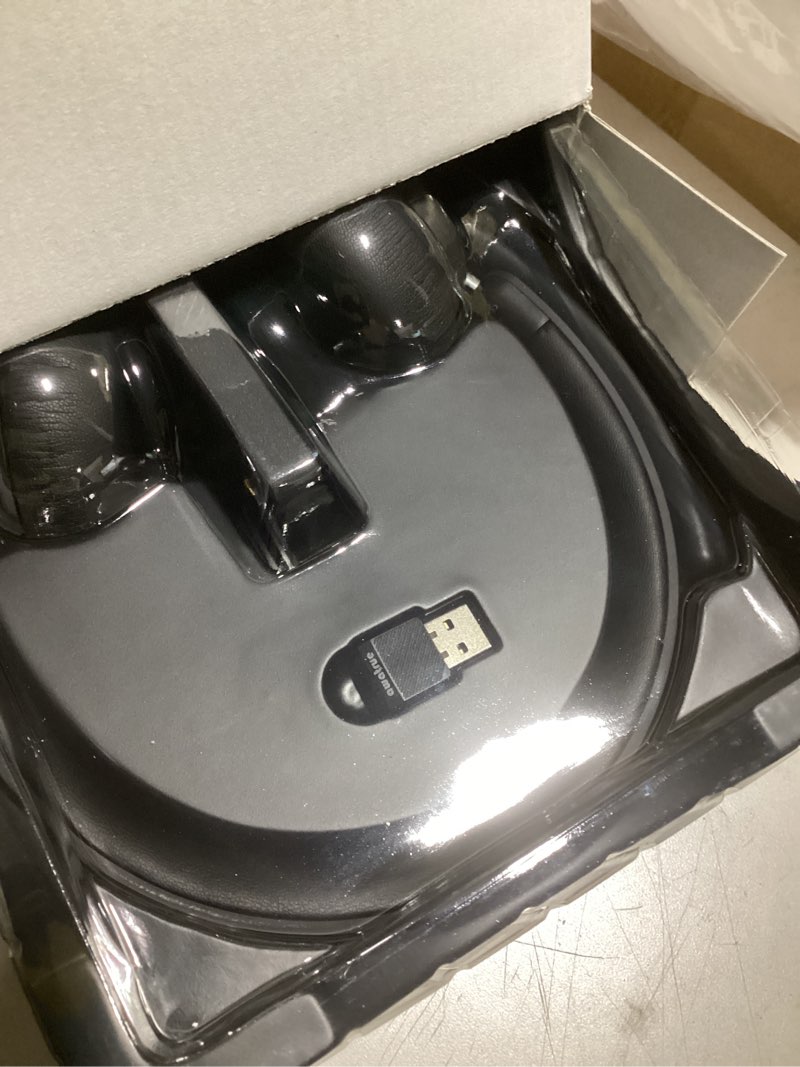 Condition photo showing Good Condition for wireless headset with mic for work, bluetooth 5.3 headset with ai noise cancelling microphone & call reminder, wireless headphone with voice assistant for pc/computer/remote work/call center/zoom black