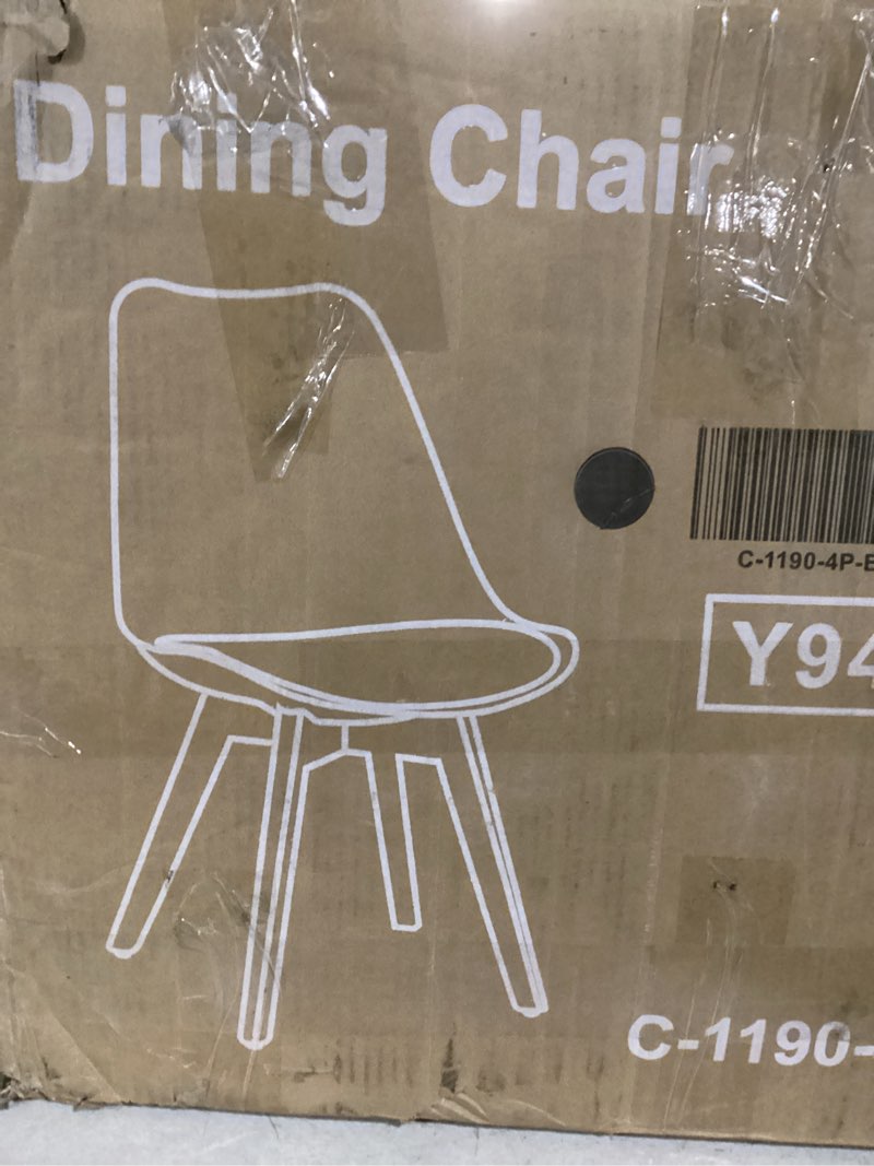 Condition photo showing New/Like New for OLIXIS Dining Chairs Set of 8 Kitchen Mid Century Modern Chairs with Wood Legs and PU Leather Cushion for Living Room Bedroom Outdoor Lounge, Black Black 8 Chairs