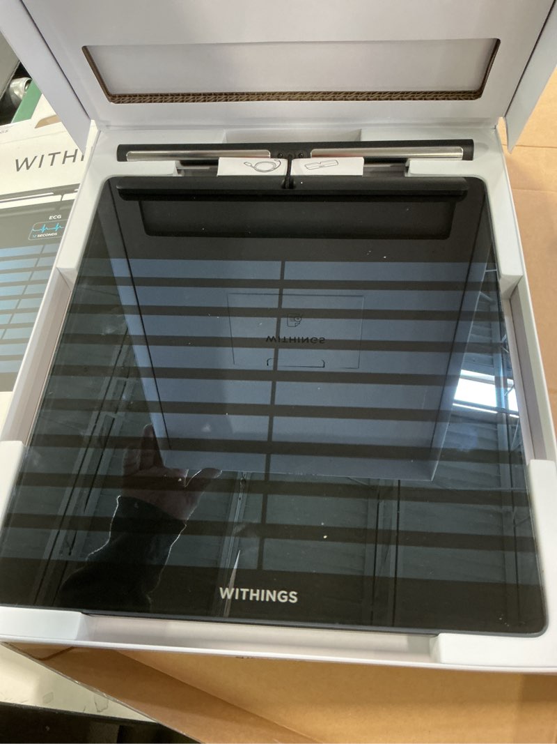 Condition photo showing Good Condition for WITHINGS Smart Scales for Body Weight, FSA or HSA Eligible, Body Analysis, Fat Content, Muscle Mass, Bone Density, Visceral Fat, Bathroom Scale, BMI Scales Digital Weight and Body Fat, Bluetooth, WiFi Black Body Scan