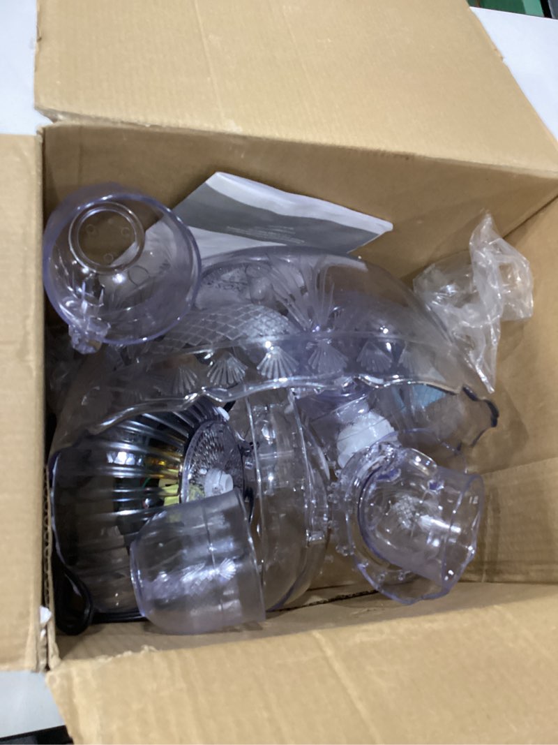 Condition photo showing As Is for MISSING PARTS Nostalgia LPF230 3-Tier Lighted Party Fountain, Holds 1.5 Gallons, LED Lighted Base, Includes 8 Reusable Cups Deluxe Party Fountain
