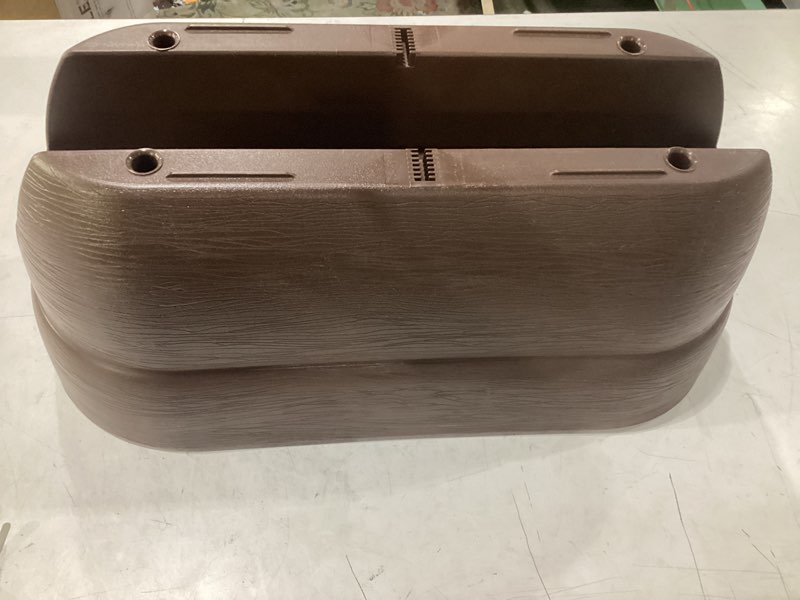 Condition photo showing Good Condition for emsco group bloomers railing planter with drainage holes – 24" weatherproof resin planter – brown, plastic brown 24.3 × 10.5 × 9.5 inches