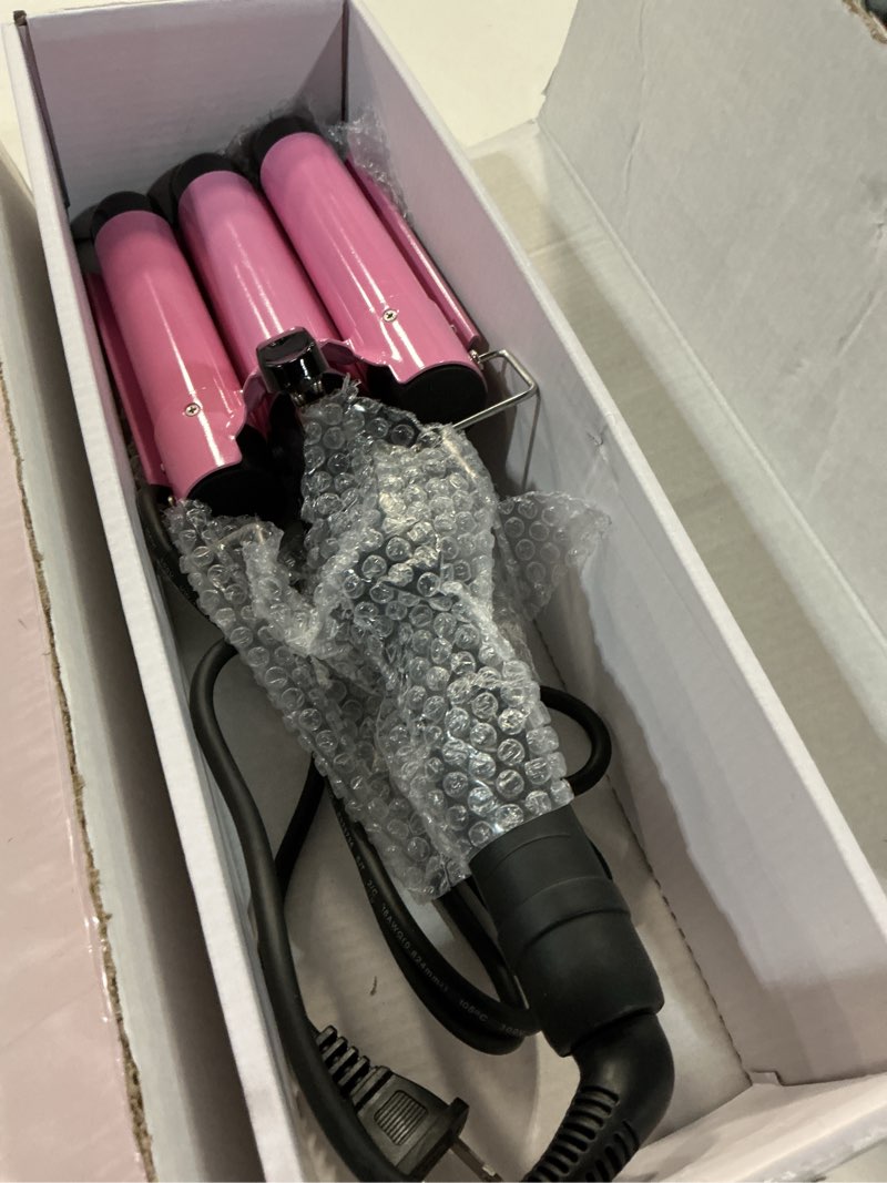 Condition photo showing Good Condition for sisrol 3 barrel curling iron hair crimper waver 1.25 inch lcd dual voltage | triple barrel waver curling wand for all hair lengths, anti-scald with lcd display & adjustable temp for long-lasting waves