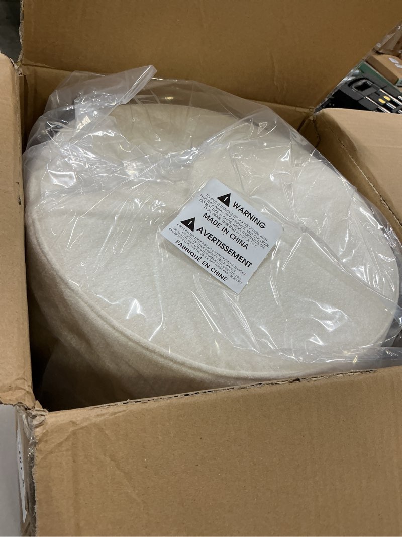 Condition photo showing Good Condition for Get Set Style Modern Round Ottoman with Soft Padded Seat, Multifunctional Vanity Chairs for Makeup, 