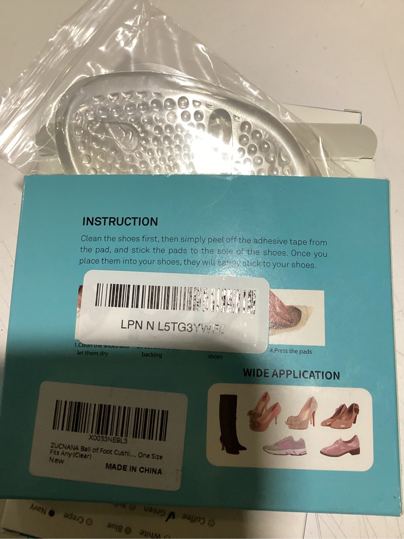 Condition photo showing Good Condition for Ball of Foot Cushions (2 Pairs Gel Shoe Inserts), Heel Inserts for Women, Non Slip Heel Pads, Heel Cushions for Women Foot Pain Relief and Comfort, One Size Fits Any (Clear)