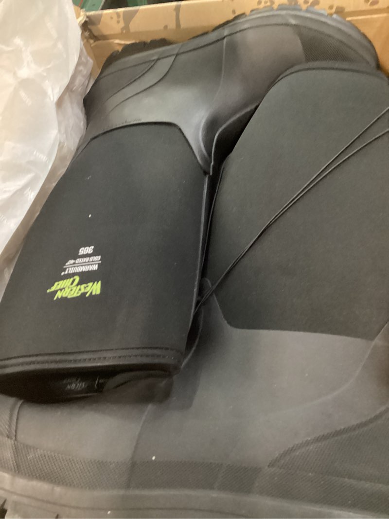 Condition photo showing New/Like New for western chief men's waterproof tall neoprene cold weather boot 15 black