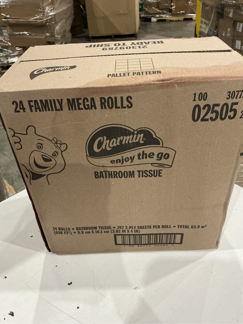 Condition photo showing New/Like New for charmin ultra strong clean touch toilet paper, 24 family mega rolls = 120 regular rolls family mega 24 rolls (275 sheets)