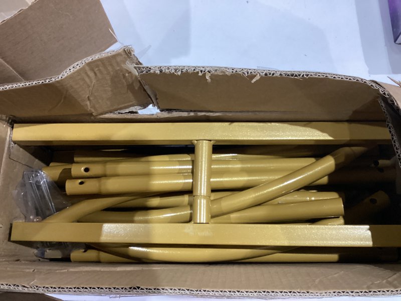 Condition photo showing Good Condition for Metal Arch Backdrop Stand 7.2FT+6FT Wedding Arch Backdrop Stand Set of 2 Gold Arch Backdrop Stand for Valentines Day Party Wedding Ceremony Baby Shower Birthday Floral Balloon Decration 6ft + 7.2ft Stand Set