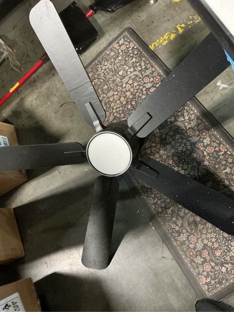 Condition photo showing As Is for airsurfer 52-inch integrated ceiling fan with led light and remote(5 reversible blades?