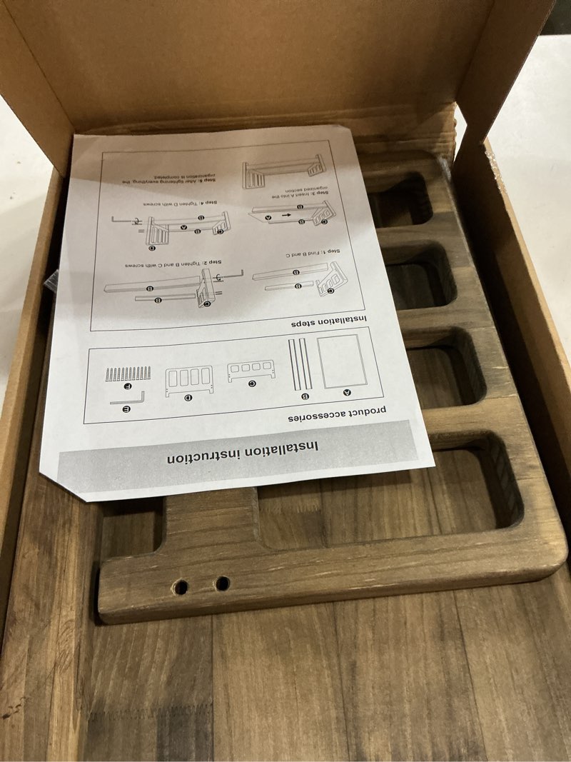 Condition photo showing Good Condition for Newborn Bed Prop Brown – Rustic Mini Wooden Bed for Baby Photography, Infant Photoshoot Posing Prop for Newborn Sessions Mini Bed Brown