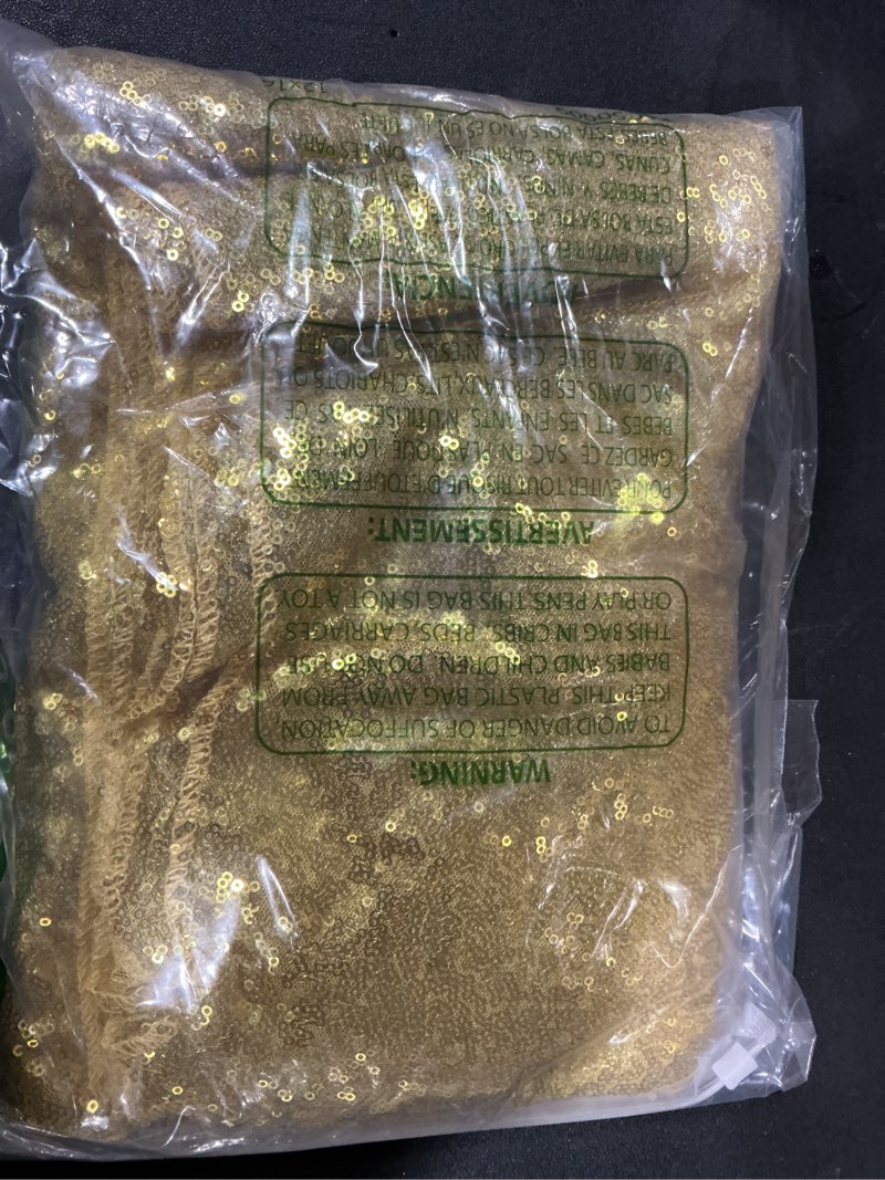 Condition photo showing Good Condition for 2×8FT-2PCS Gold Sequin Backdrop Curtains Panels, Photography Backdrop Glitter Curtains Fabric Background for Christmas Wedding Party Decor 2X8FT-2PCS Gold