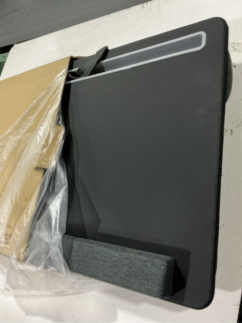 Condition photo showing New/Like New for extra large lap laptop desk - full pu material mouse pad gaming tray - portable lapdesk with phone holder & wrist rest for notebook, macbook, tablet, bed, sofa(black, fit up 17.3-in laptops)