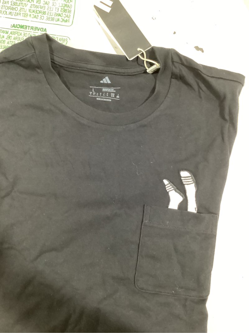 Condition photo showing Good Condition for Similar to Adidas Mens Train Essentials T-Shirt Large Black/White