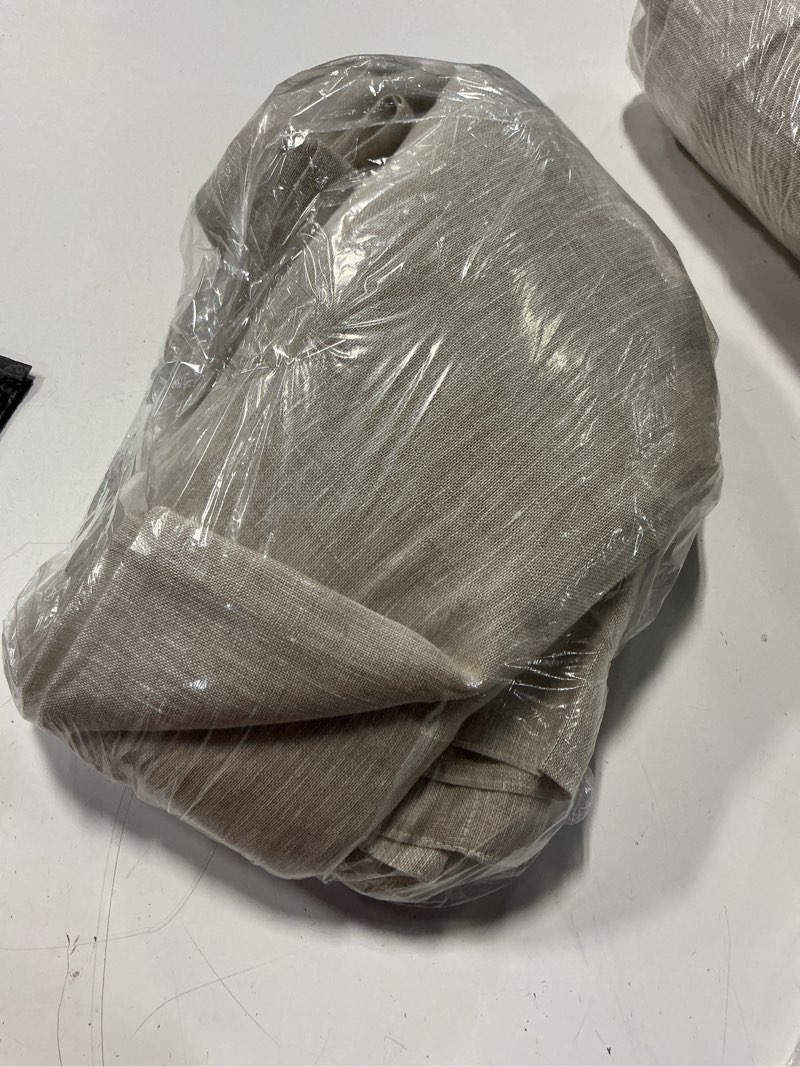 Condition photo showing As Is for cotton sheer curtain set (set of 2)