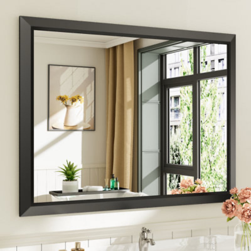 modern & contemporary beveled metal framed rectangular/square bathroom vanity mirrors with hd tempered glass incomplete 