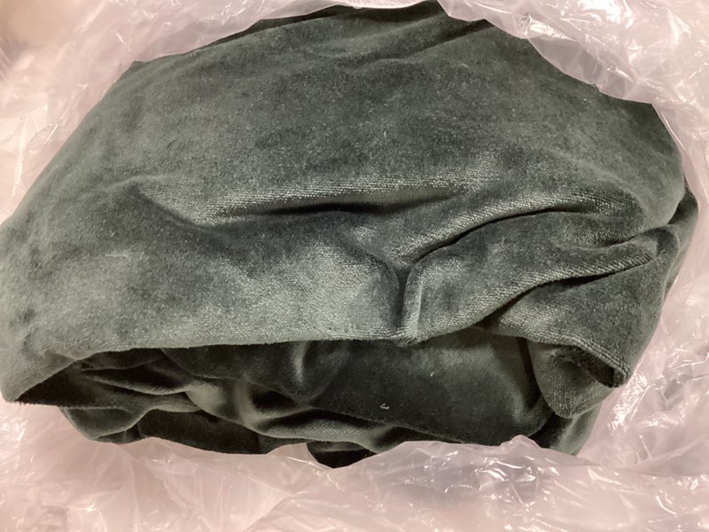 Condition photo showing Good Condition for cotton velvet true blackout curtain, 48x84, spruce