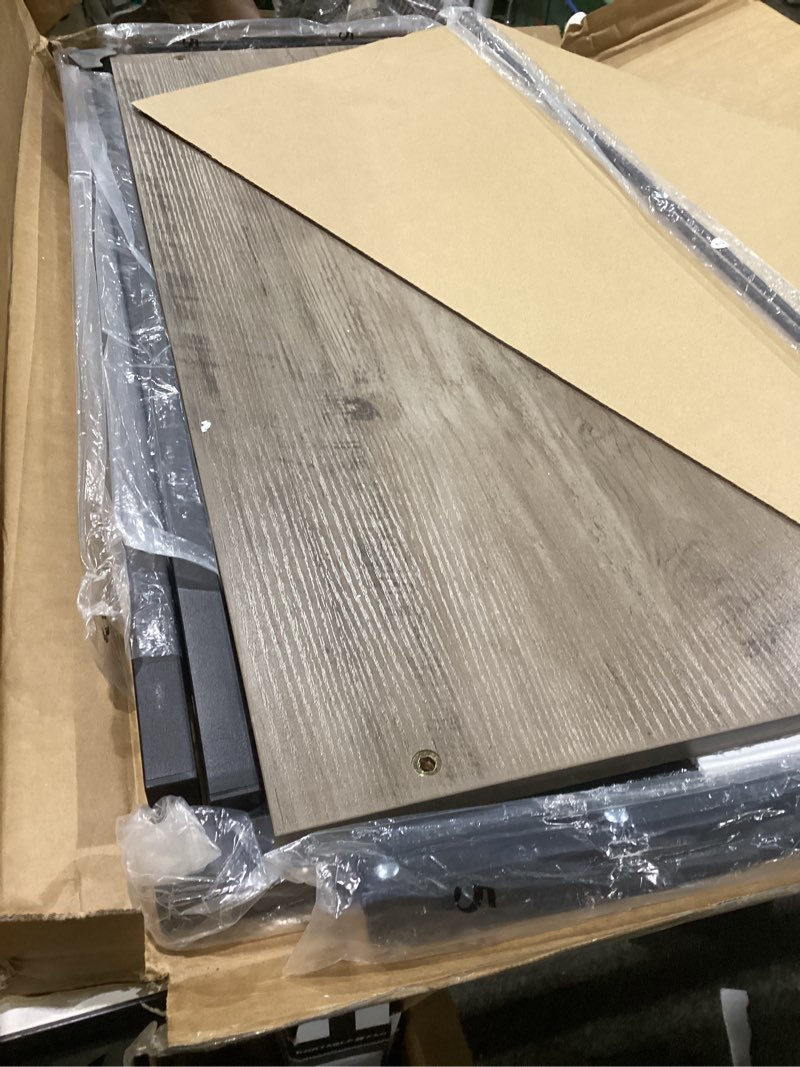 Condition photo showing New/Like New for vantic 31.5" folding desk, foldable tv tray table for eating on couch, extra large tv dinner trays, portable fold computer writing desk table for home office, greige