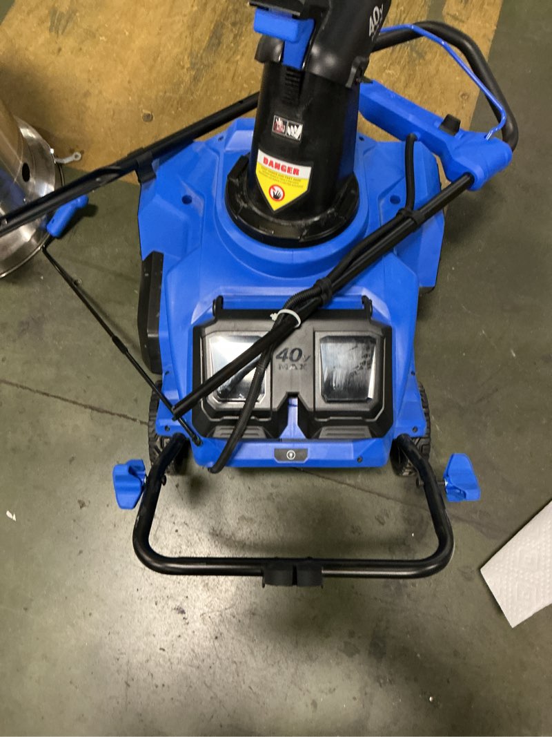 Condition photo showing As Is for Kobalt Gen4 40-volt 21-in Single-stage Push Cordless Electric Snow Blower