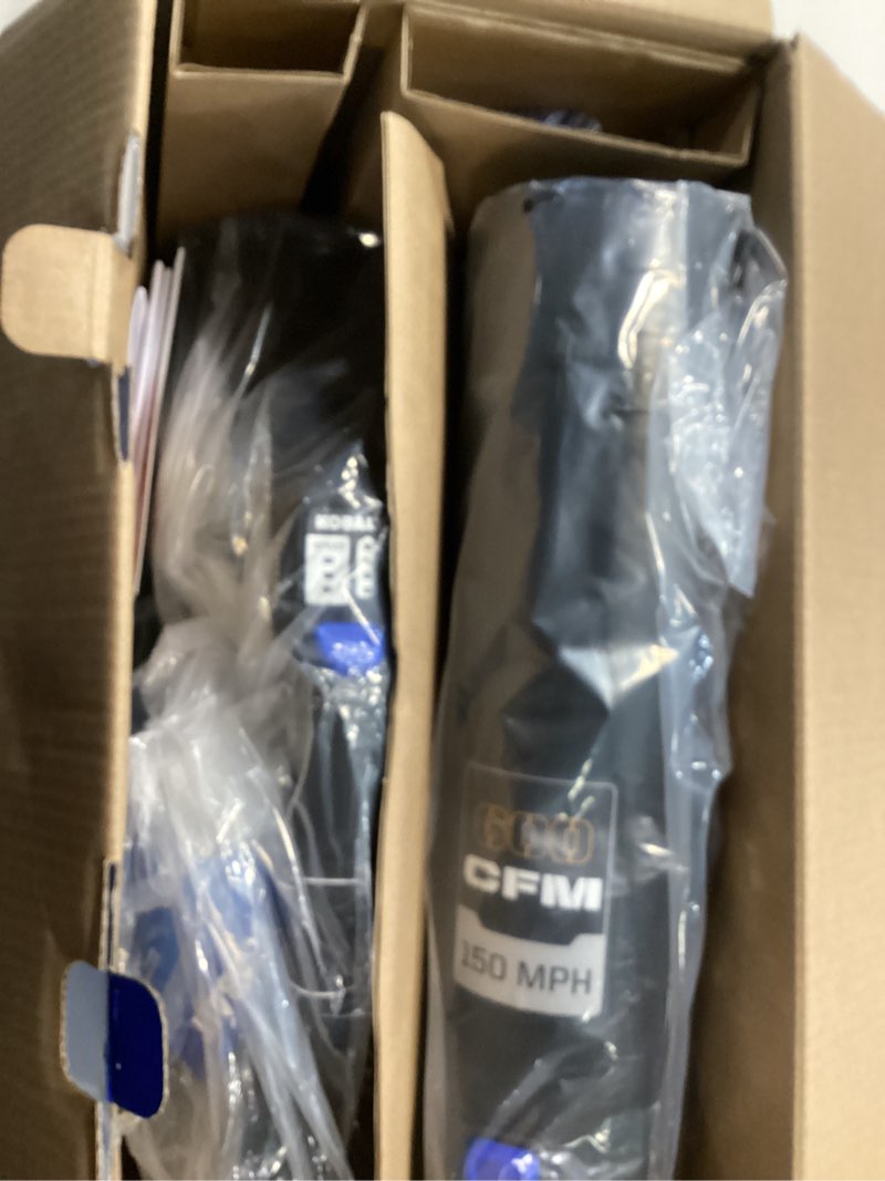 Condition photo showing New/Like New for kobalt 48v max (24vx2) 600 cfm / 150 mph handheld leaf blower kit, (2) 4.0ah batteries and charger included