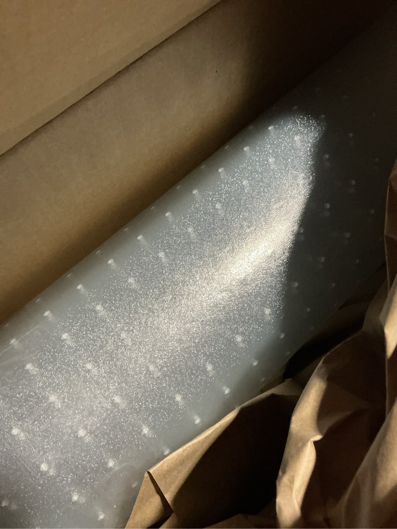 Condition photo showing Good Condition for BesWin Chair Mat for Carpets, 30" X 48" Transparent Office Chair Mat for Low Pile Carpeted Floors, Computer Desk Chair Mat for Office Chair on Carpet for Work, Home, Gaming, Easy Glide (Rectangle)