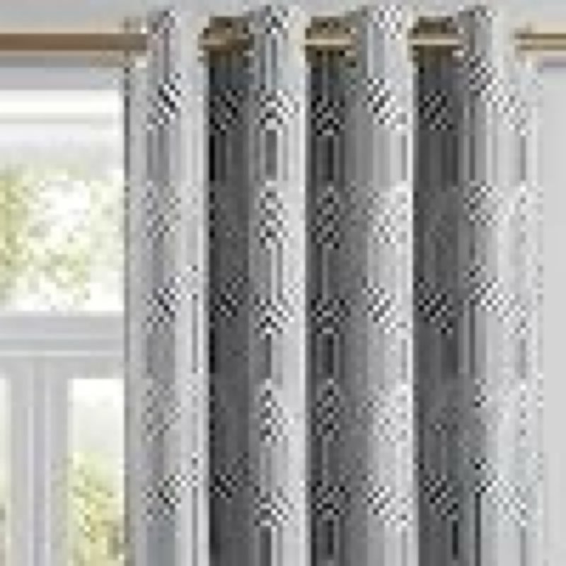 dark grey and silvery 100% blackout curtains 108 inch length 2 panels, jacquard thermal insulated noise reducing grommet drapes for bedroom living room
