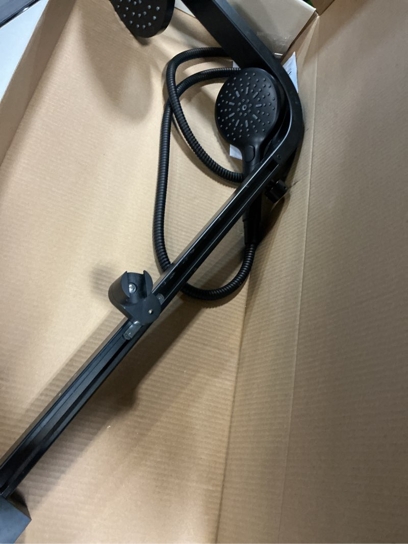 Condition photo showing Good Condition for allen + roth drexler black 7.87-in dual head shower panel system with 3-way diverter item #6033674 |