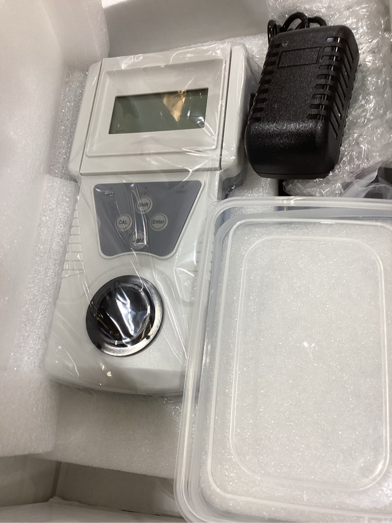 Condition photo showing Good Condition for NEWTRY Turbidity Meter, Portable Digital Water Turbidimeter, ISO7027 Compliant, Accuracy 0.1, 0-200NTU, LCD with Backlight, for Lab Water Treatment Plant Wine Industry 110V SGZ-200BS