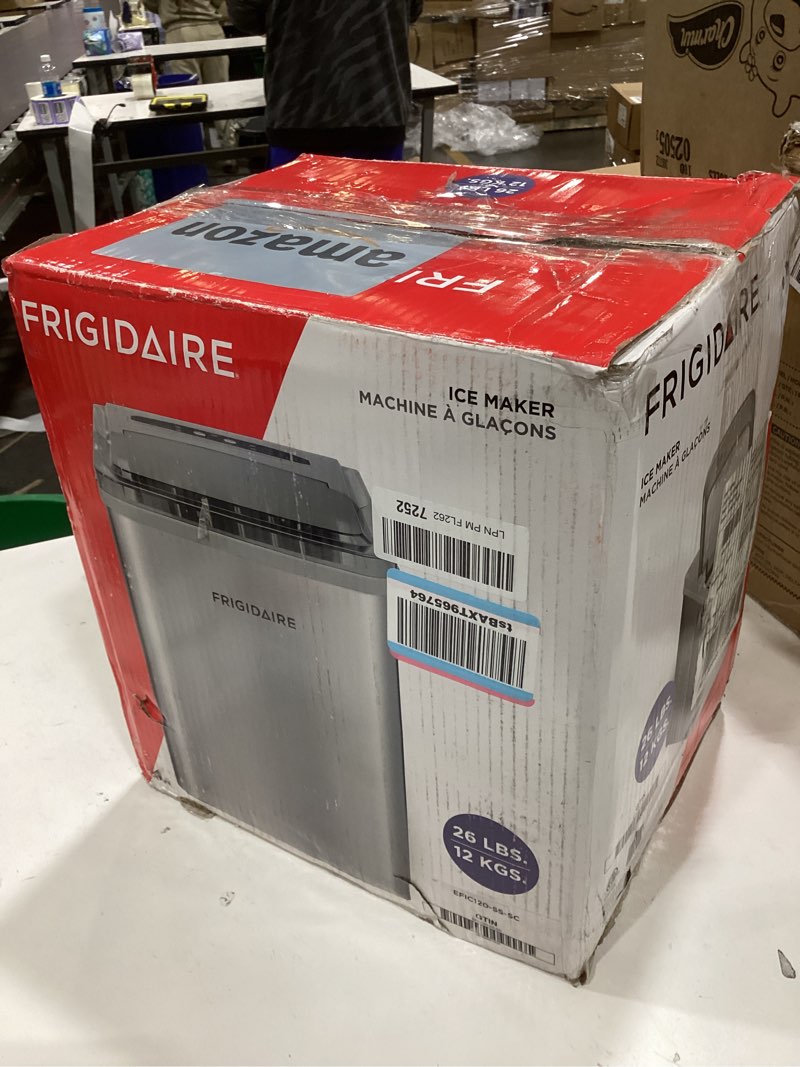 Condition photo showing As Is for frigidaire 26 lbs per day portable compact maker, ice making machine, stainless, medium 4.3 4.3 out of 5 stars   (10,403) 2k+ bought in past month