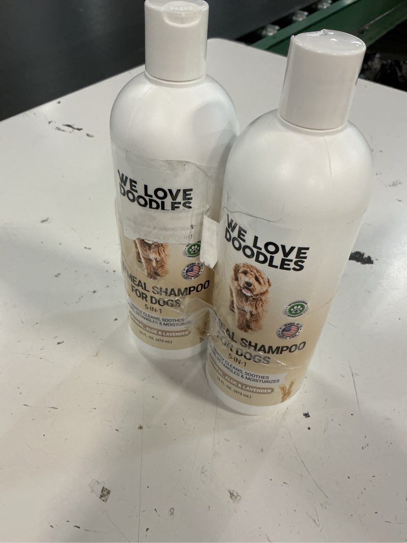 Condition photo showing New/Like New for 5-in-1 premium oatmeal shampoo for dogs, gentle for itchy & sensitive skin, provides itch relief, hypoallergenic & soothing for dry skin, moisturizing anti-itch, made in usa, 16 oz (set of 2)
